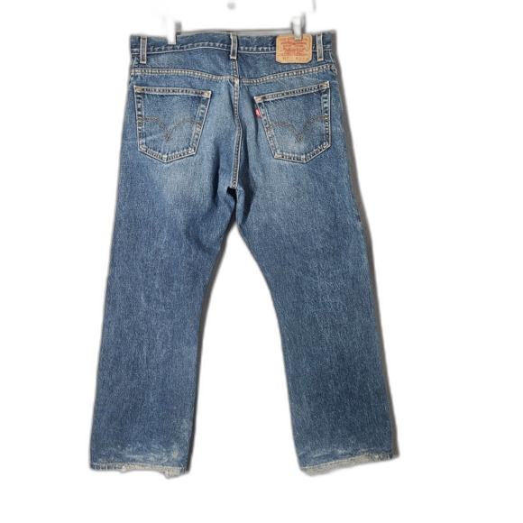 VTG Levi's 517 Bootcut 36X29 Faded Thighs Zip Fly Distressed Hems Mexico - Picture 4 of 12
